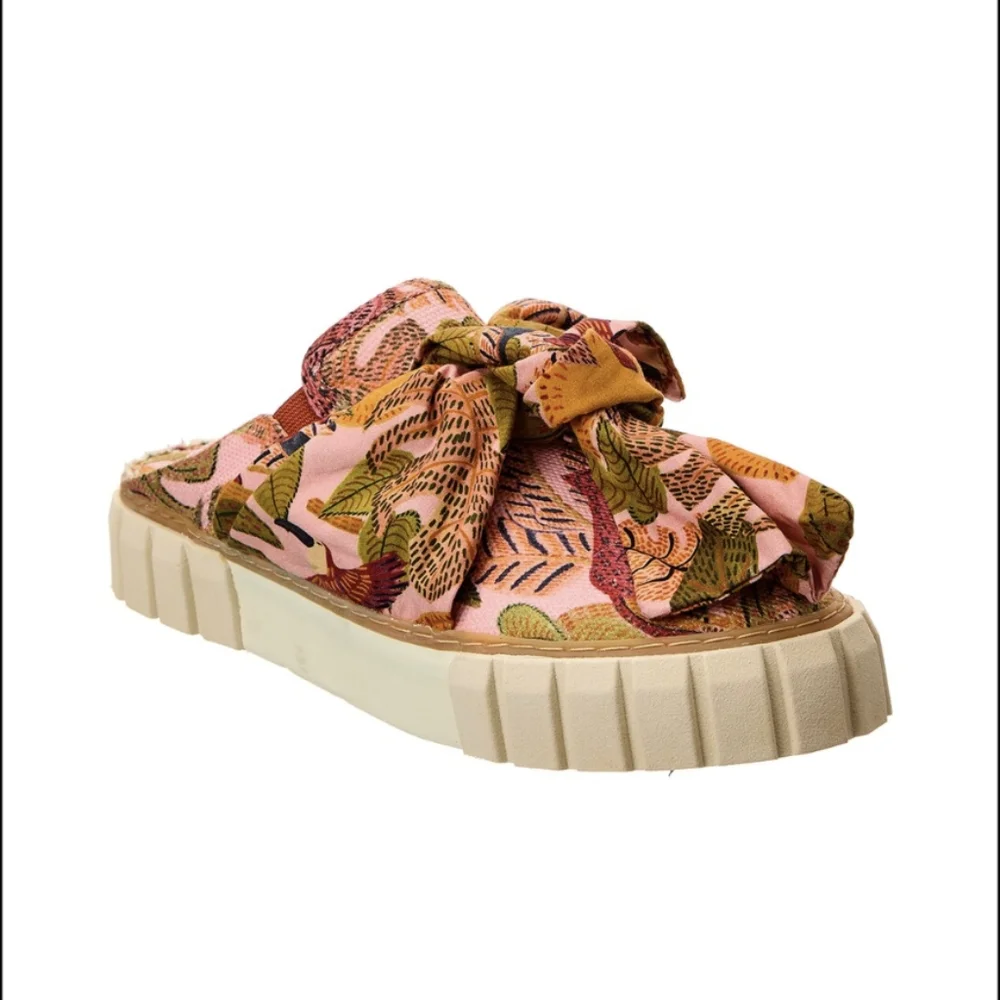 NIB FARM Rio Bow Mule Platform Sneaker Summer Dream Canvas Print Womens Size 6.5